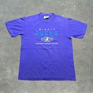 Vintage Anaheim Mighty Ducks Lee Sport Embroidered Graphic Tee Mens Size M